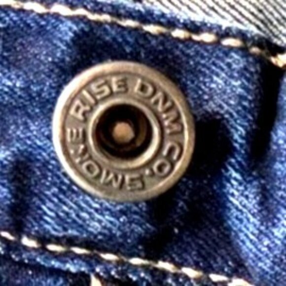 Mens Smoke Rise Distressed Rip and Repair Blue Denim Jeans Size 36/34 - Picture 7 of 7